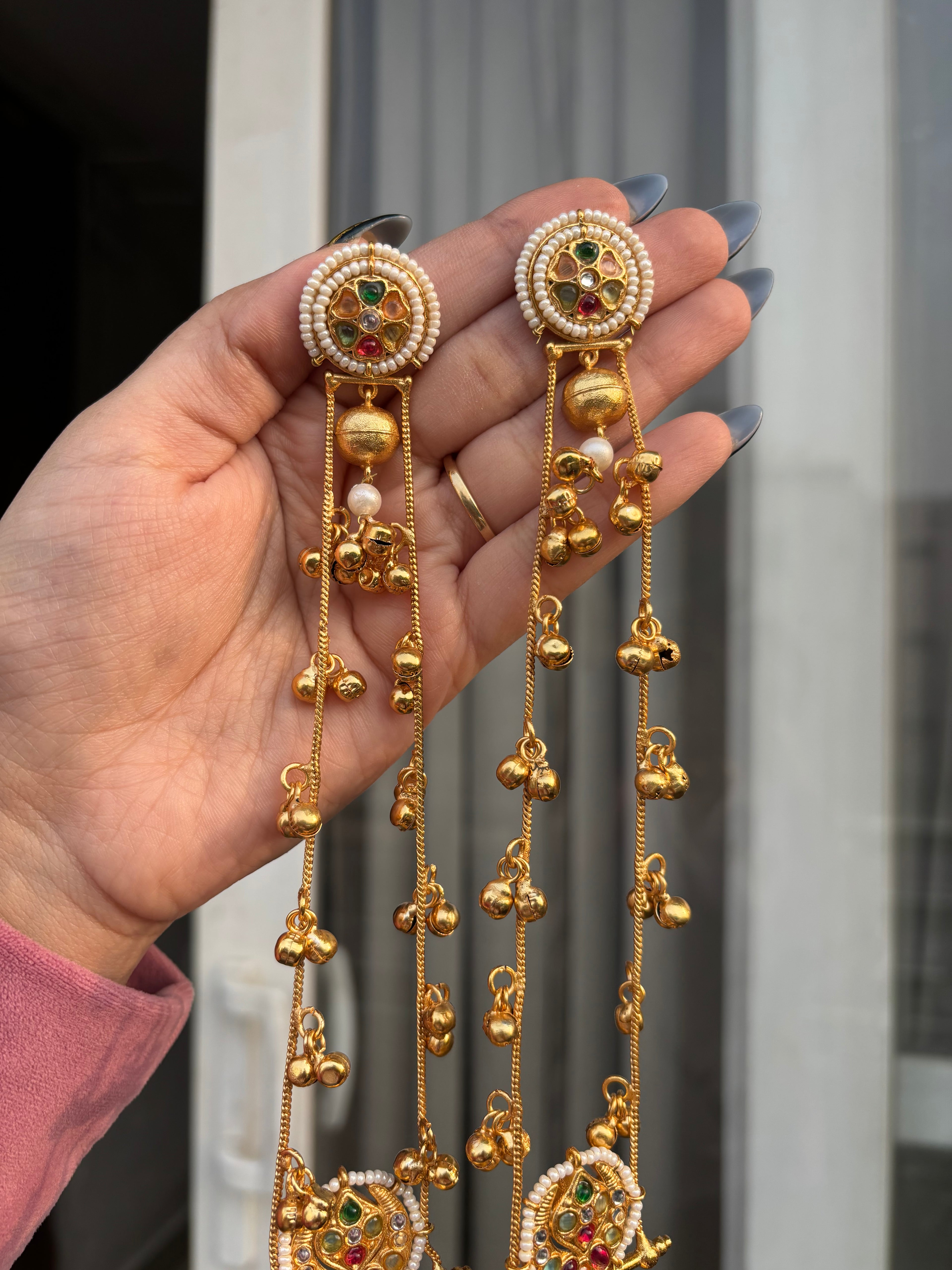Heer Kashmiri Long Jhumkas Multi