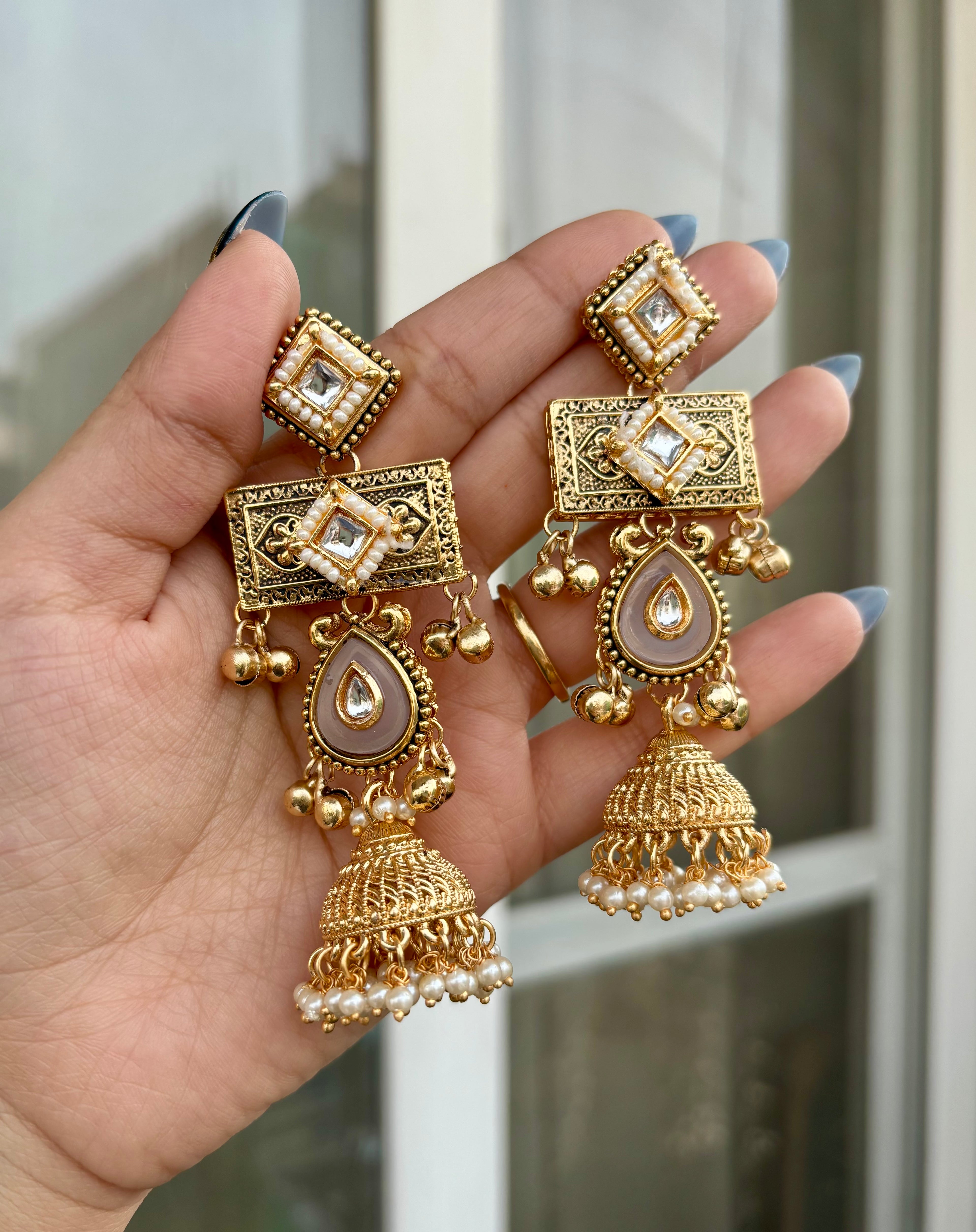 Neetu Ivory Kashmiri Earrings