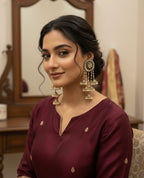 High Quality Designer Flower Layer Earrings With Jhumkas Touch