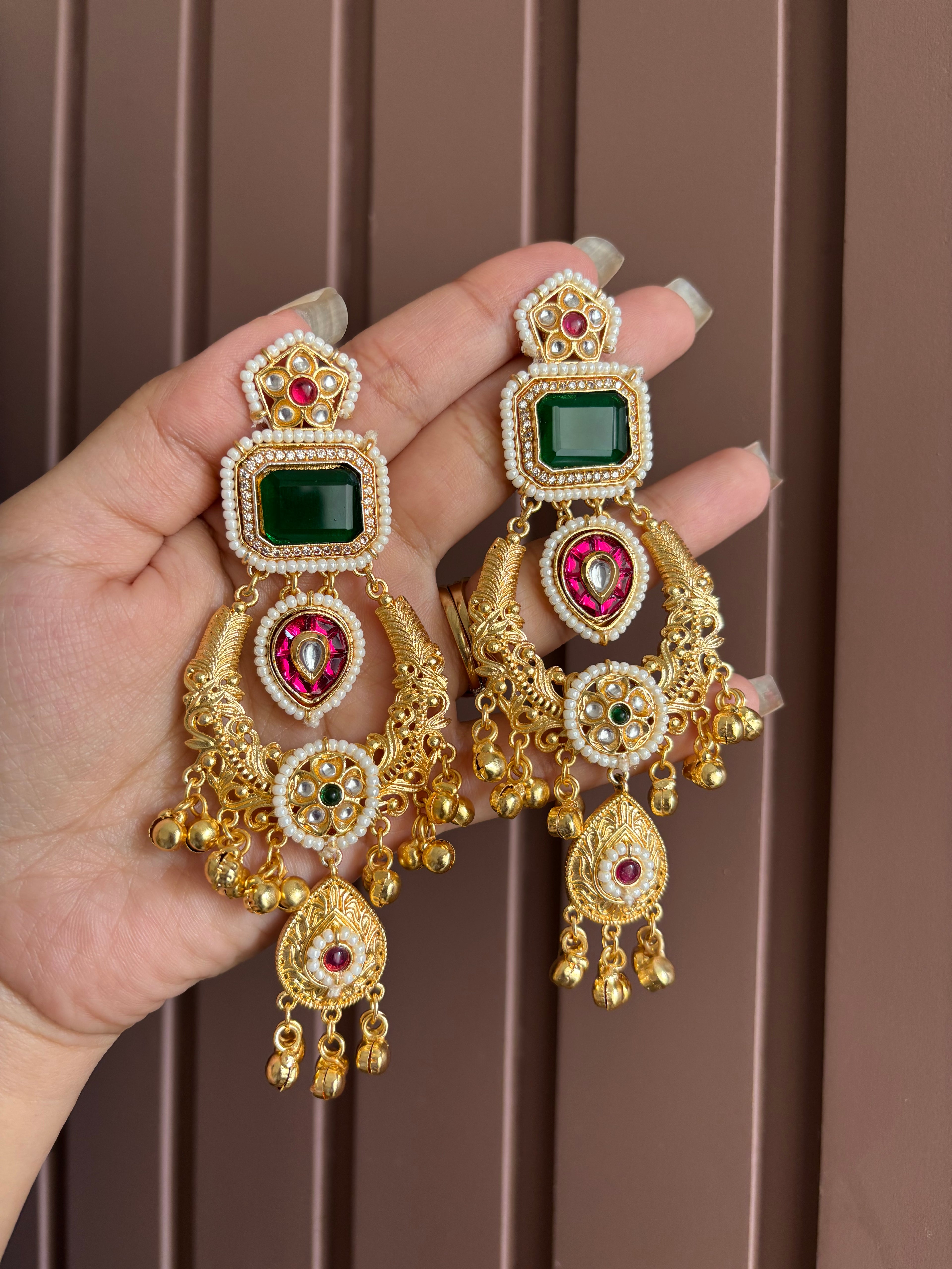 Inayat Kashmiri Earrings ( Green )
