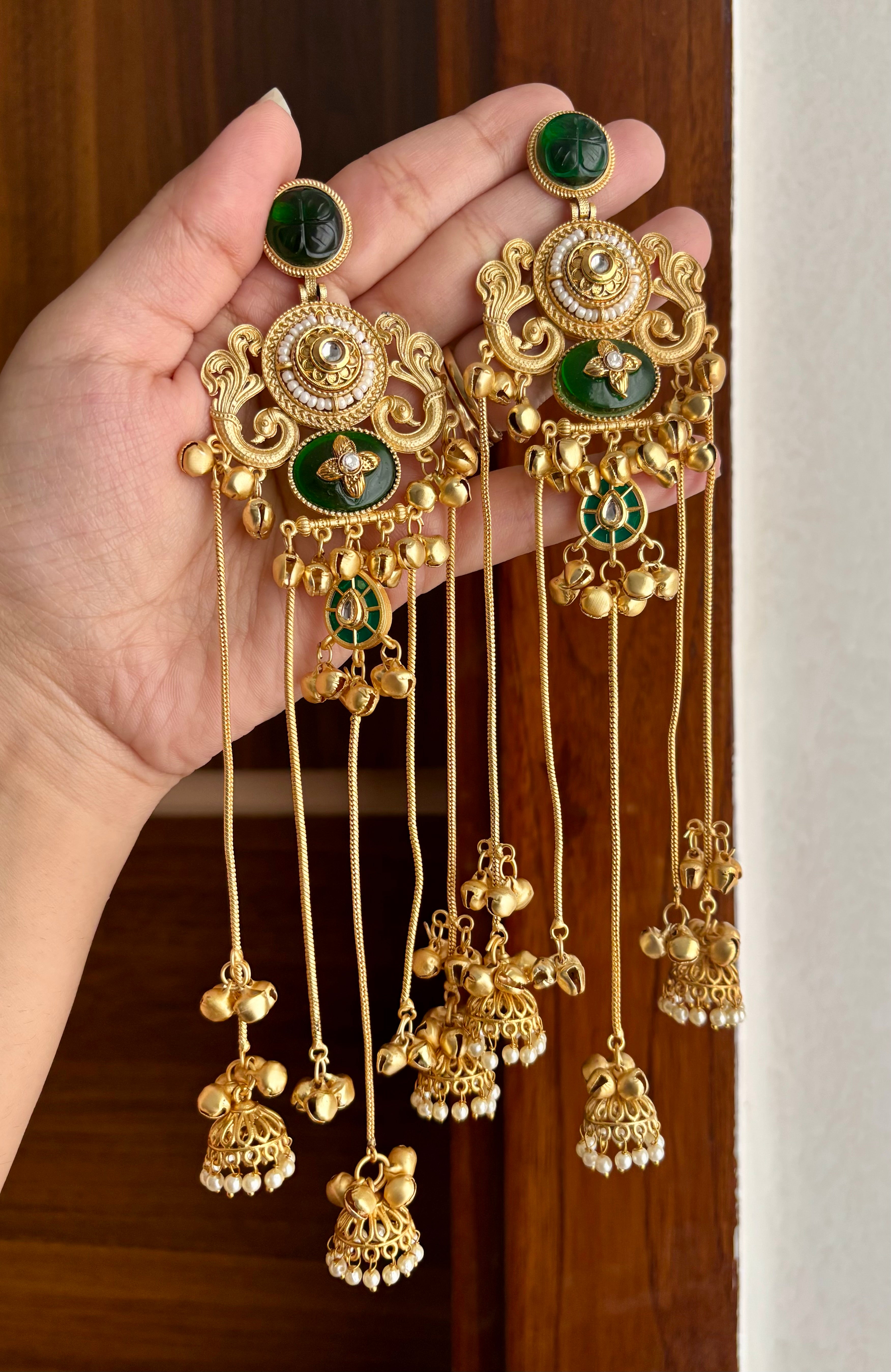 Chanchal Kashmiri Earrings (Green)