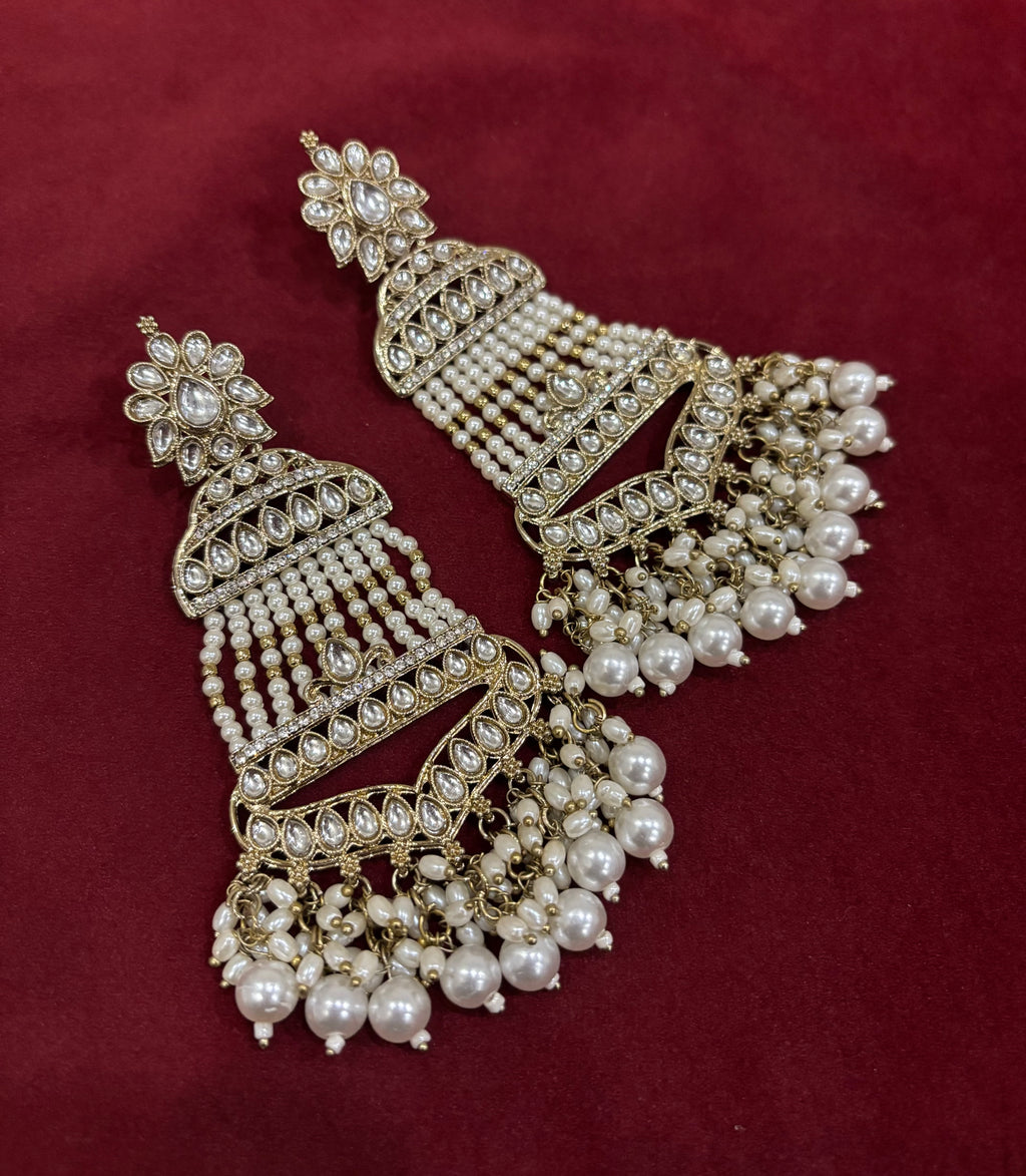 High Quality Designer Mughal Long Earrings