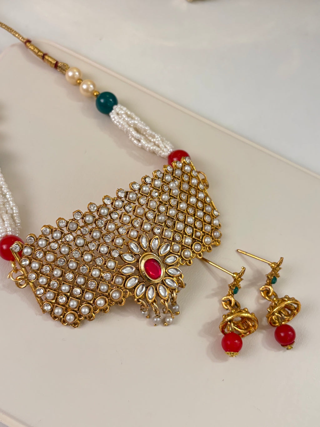 Choker Look Set With Jhumkas