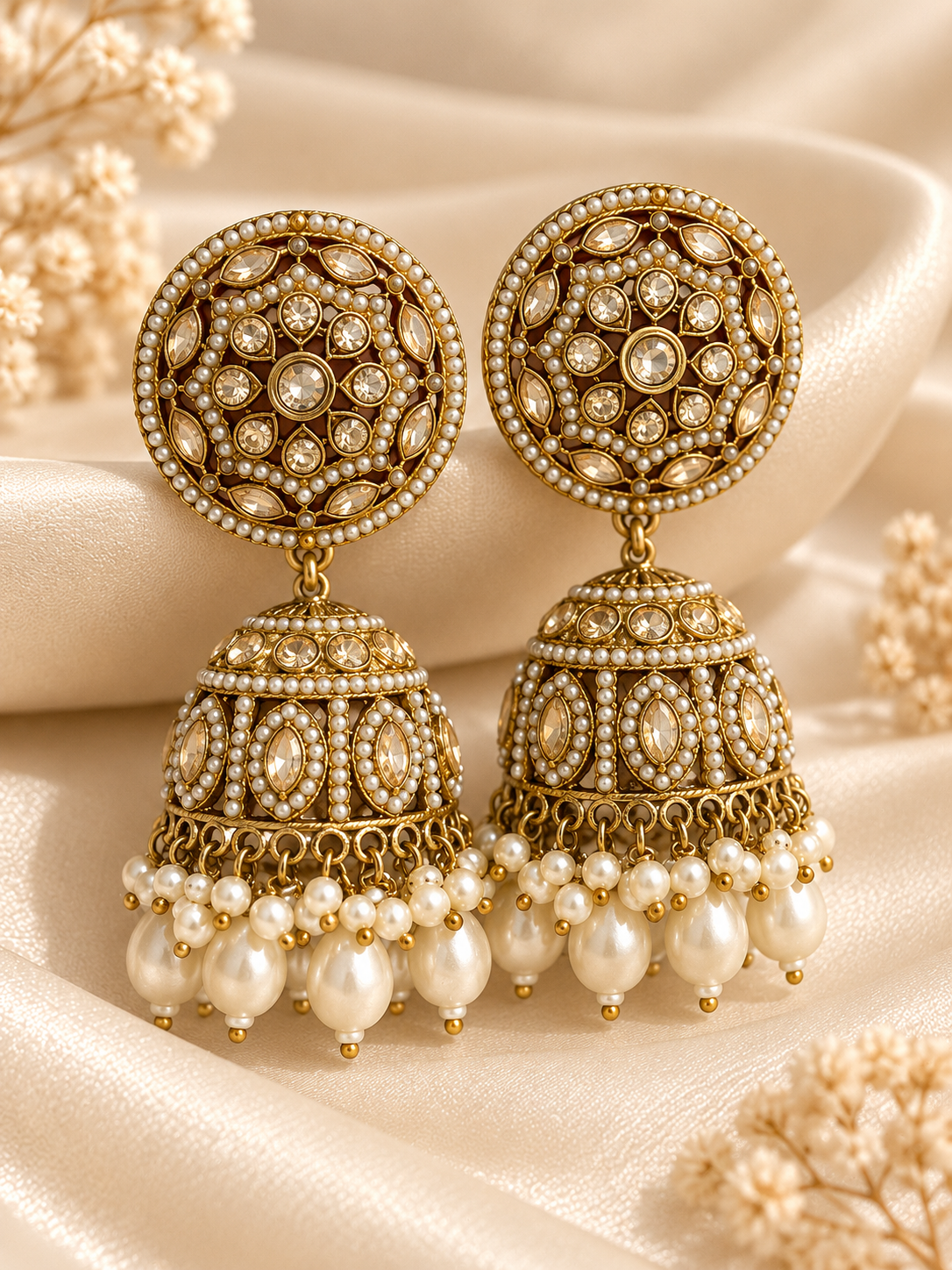 Jadau Jhumki (Pearl)