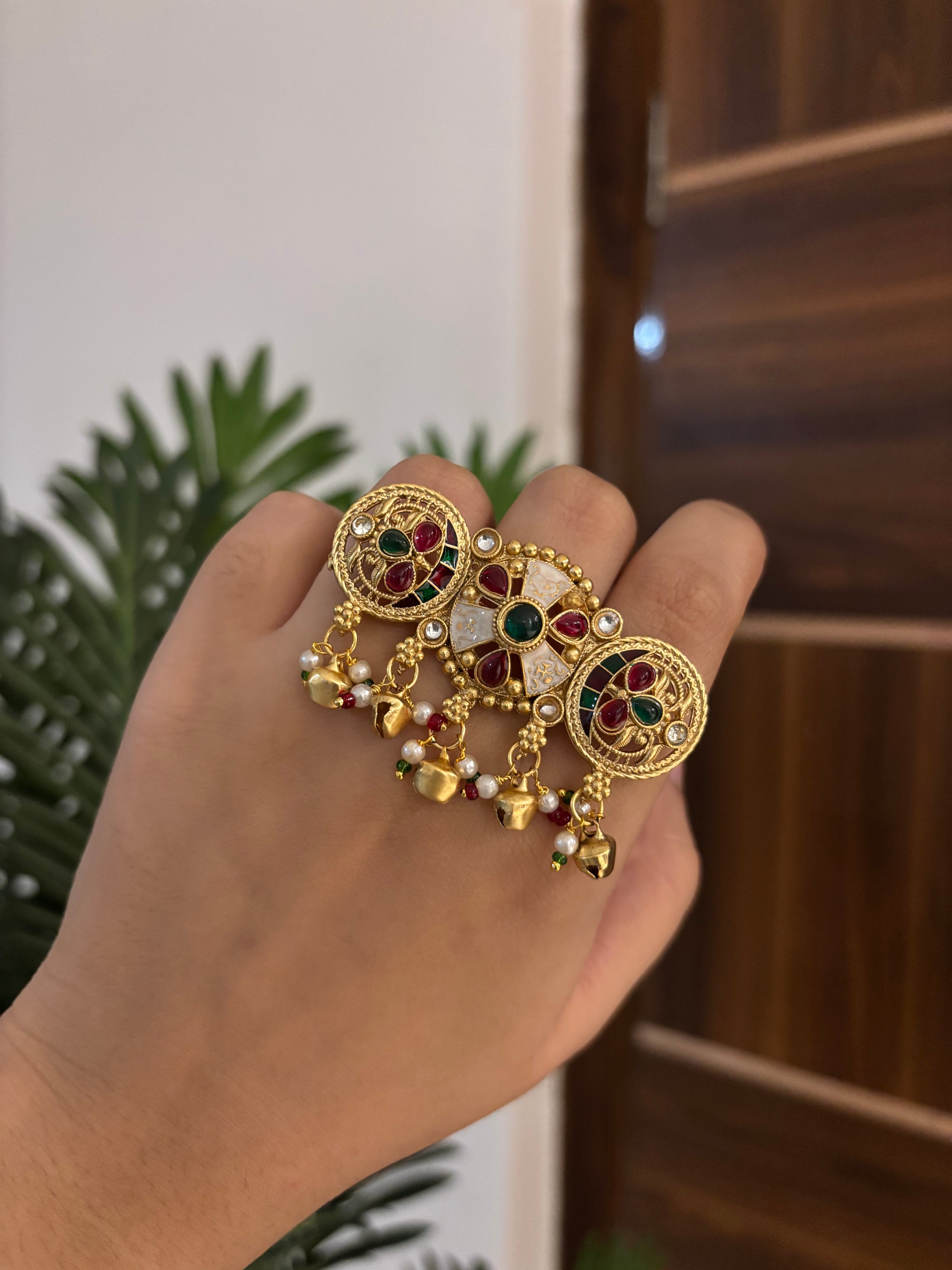Ruby & Emerald Heritage Adjustable Ring