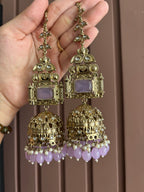 Champa Heavy Look Jhumkas With Sahara (Lavender)
