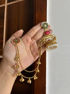 Lily Brass Jhumkas With Side Layer