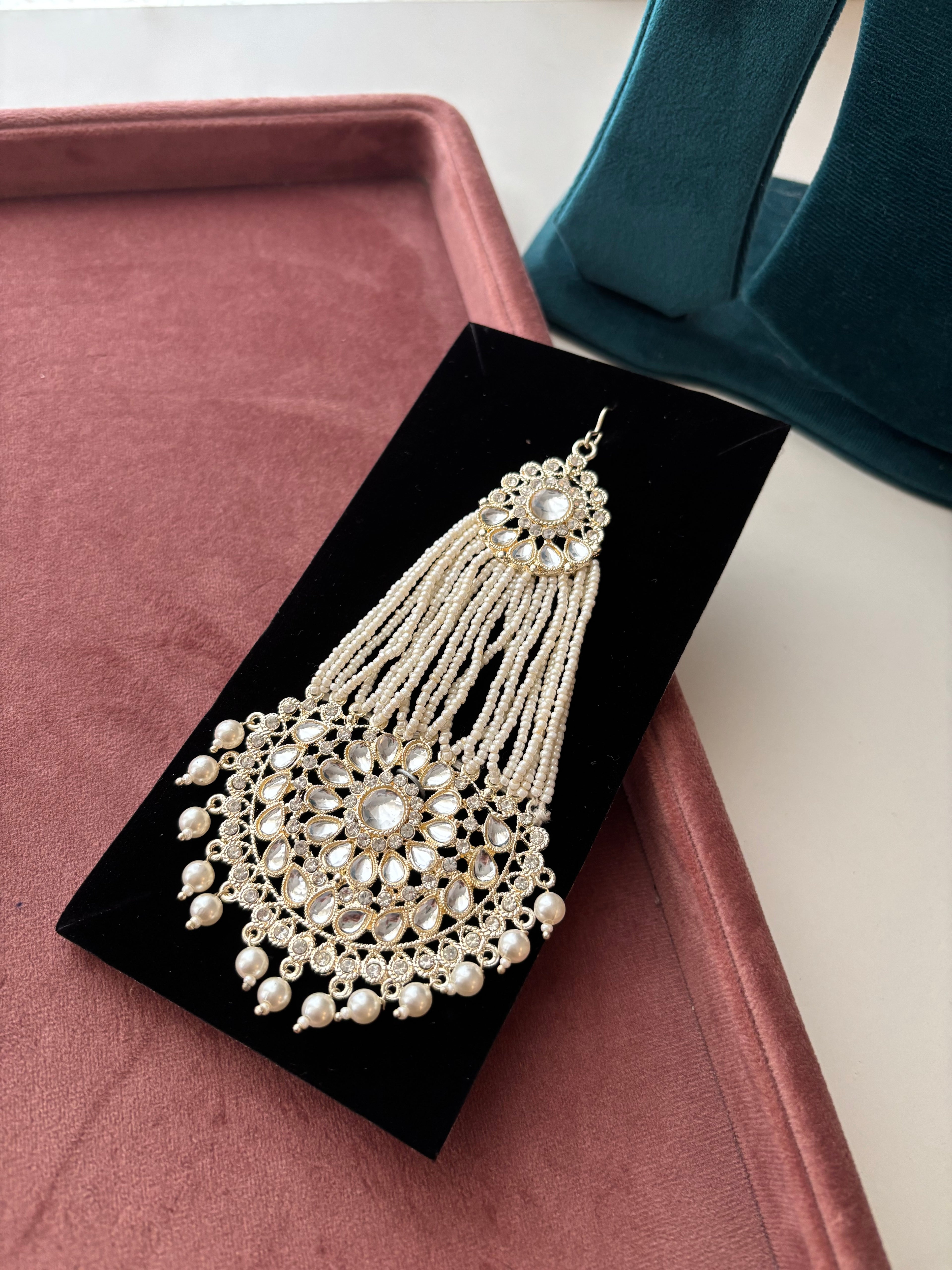 Mughal Jhumar Full Stones, Kundan & Pearl Touch✨ Design-5