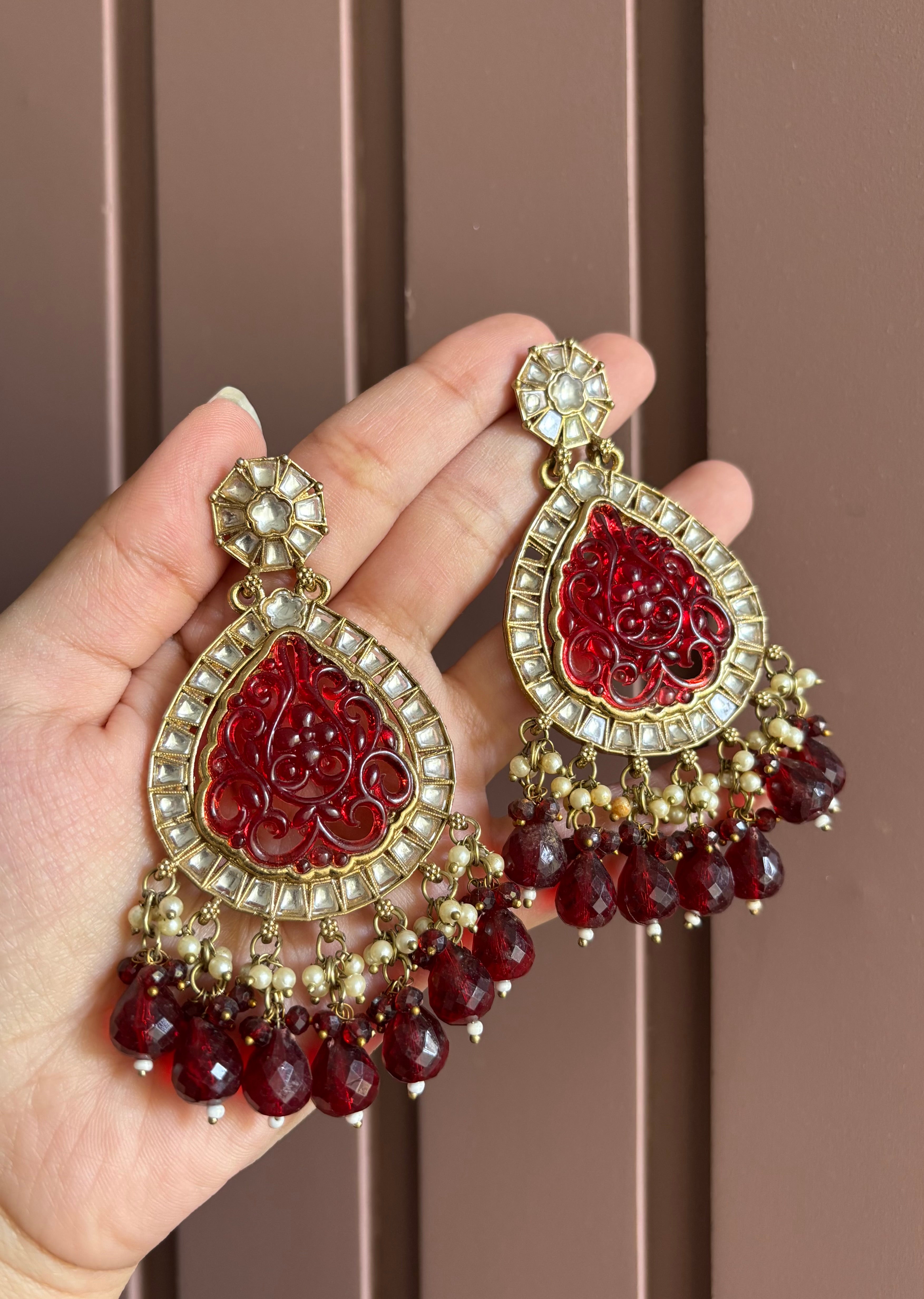 Maroon Designer Earrings