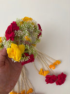 Floral Kaleera (Yellow/Dark Pink) Adjustable Size