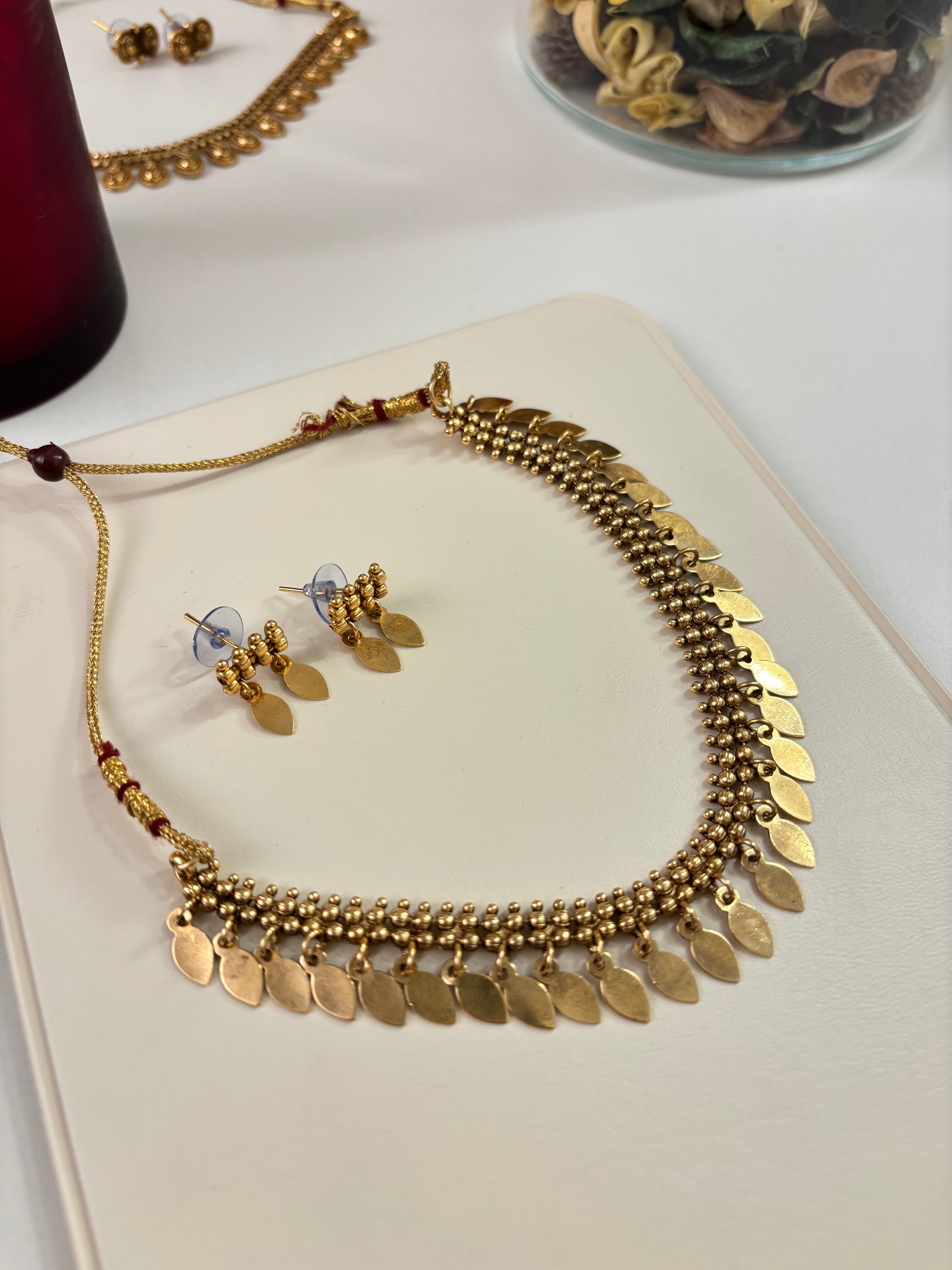 Dubai Gold Look Necklace With Earrings
