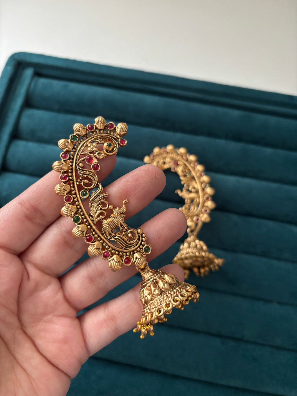 Peacock Brass Earcuff