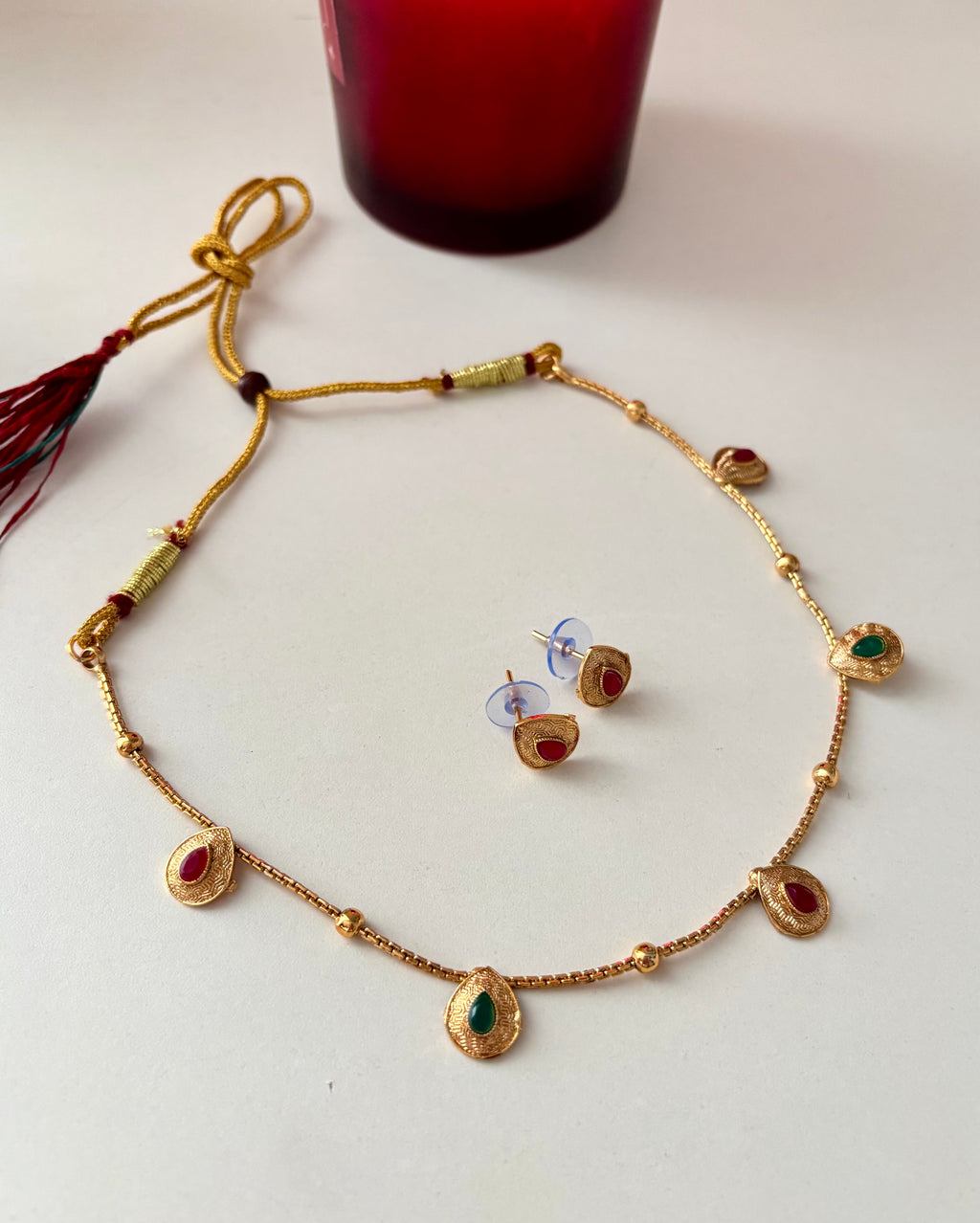 Drop Cut Sleek Necklace With Stud