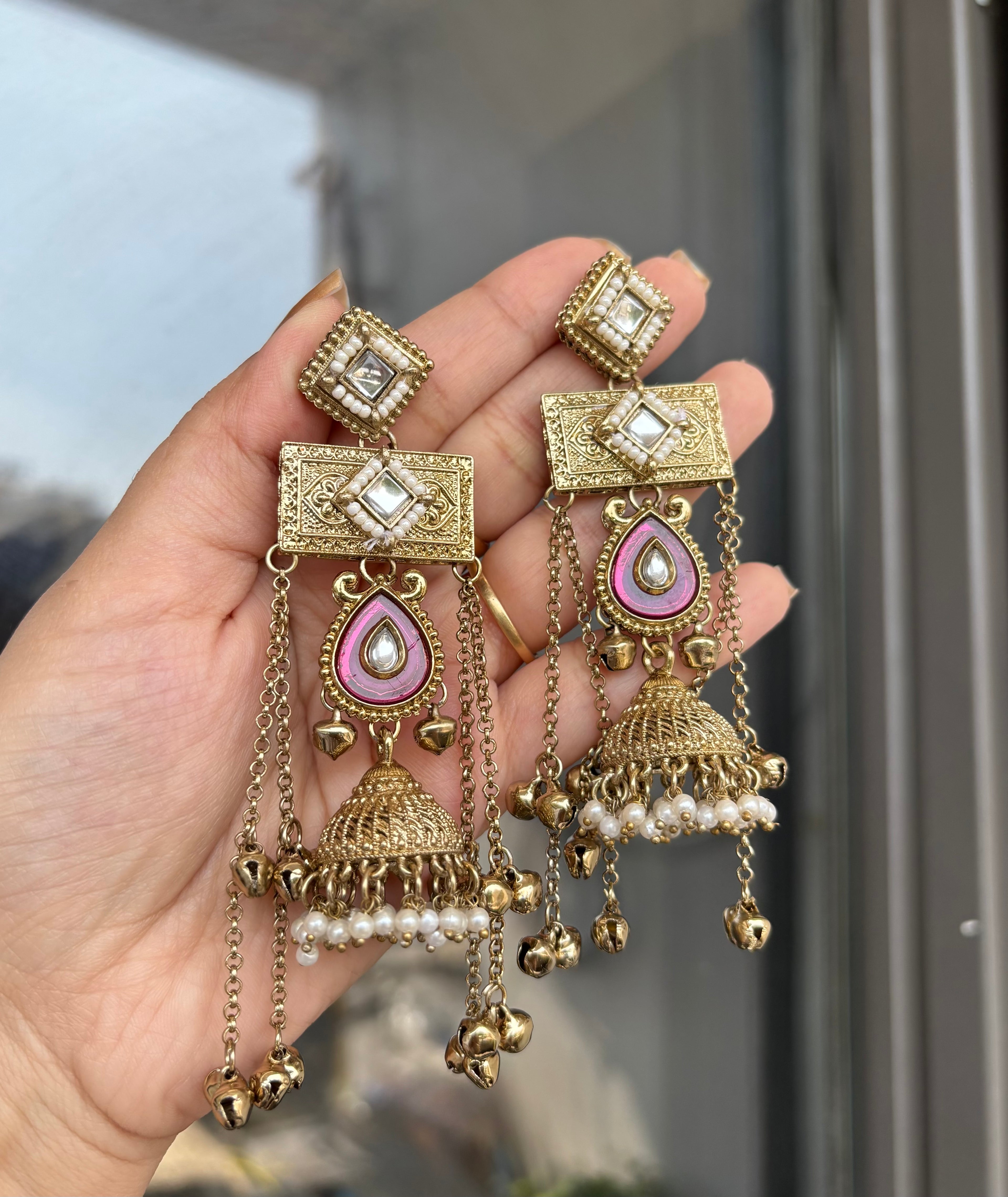 Noor Kashmiri Designer Earrings ( Rani )