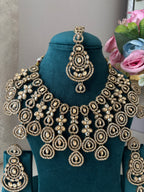 Heavy Look Layer Necklace With Mang Tikka & Long Earrings