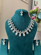 Tanisha American Diamond Necklace With Mang Tikka & Earrings