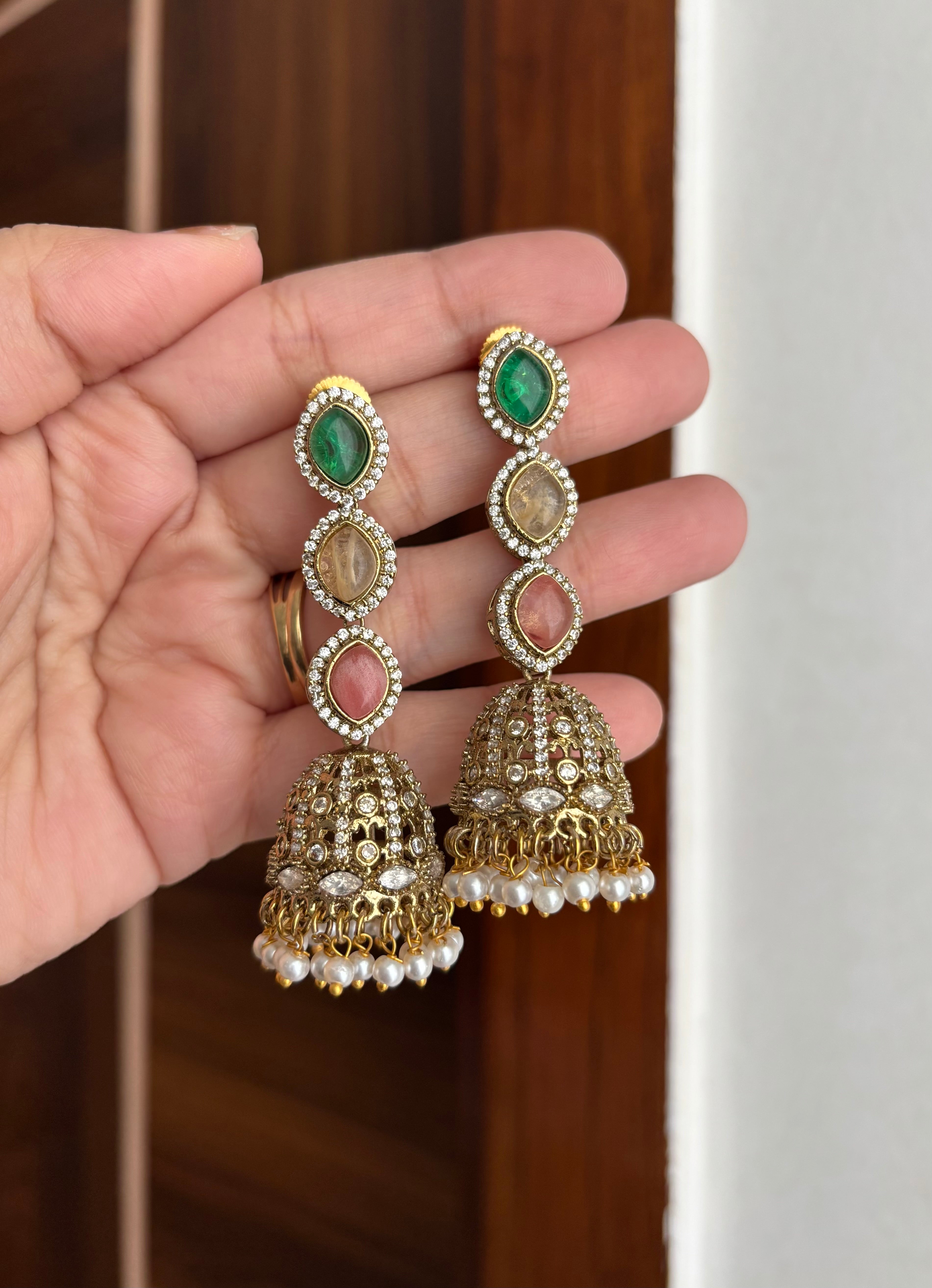 Designer Moissanite Premium Jhumkas