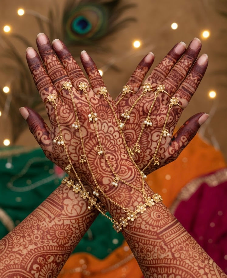 Flower Pearl Adjustable Hathphool Pair