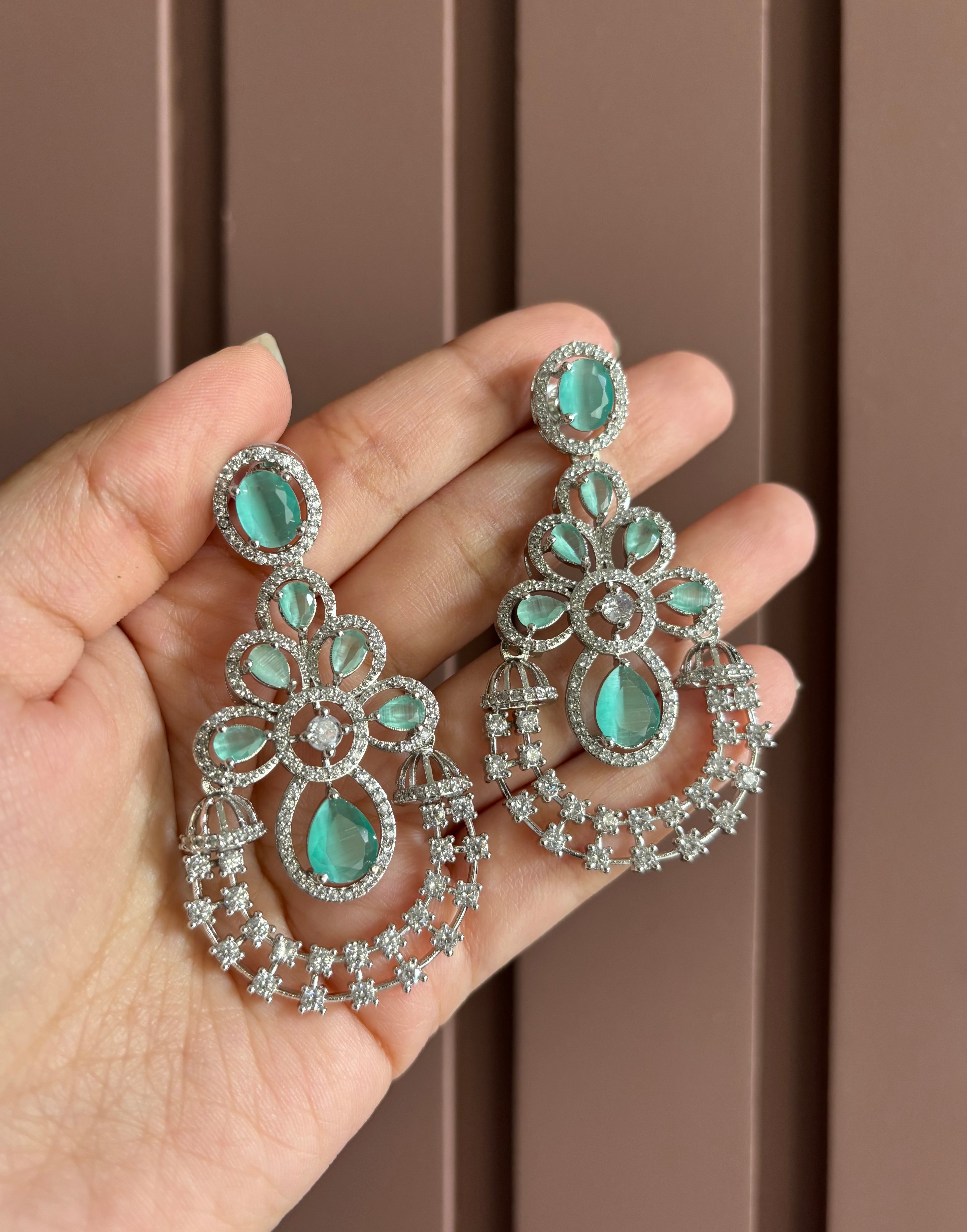 Scarlet American Diamond Earrings (Turquoise)