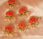 Pink Lotus Hair Pins ( Set Of 6 ) 🪷