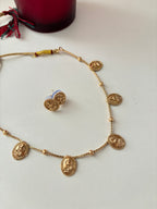 Laxmi Gold Look Sleek Necklace With Stud