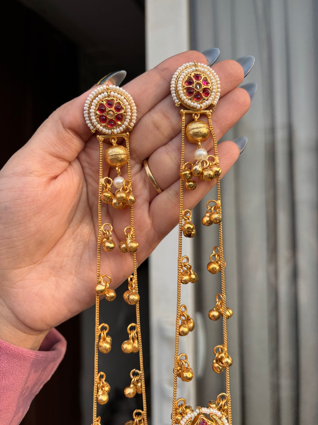 Heer Ruby Kashmiri Long Jhumkas