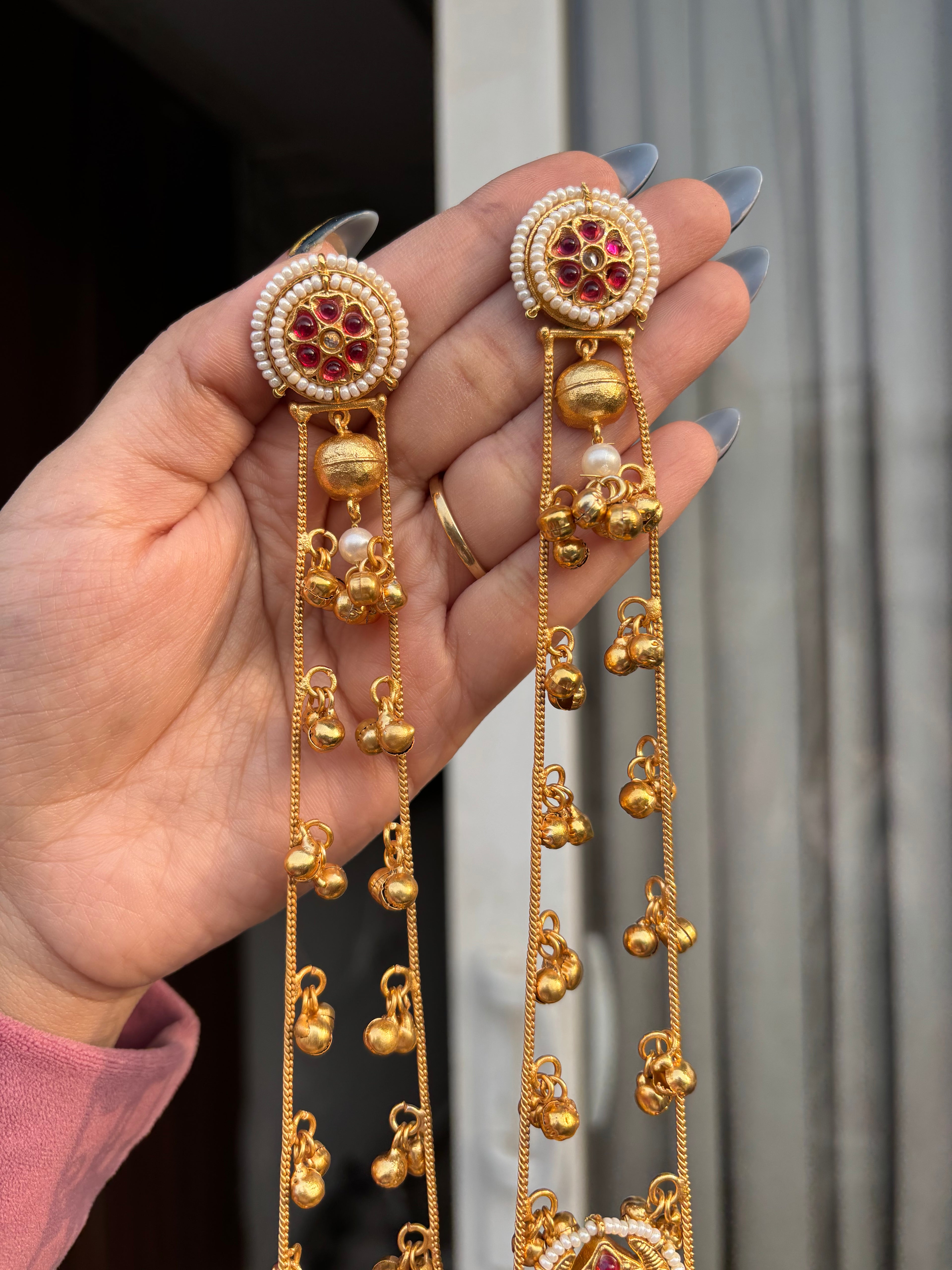Heer Ruby Kashmiri Long Jhumkas