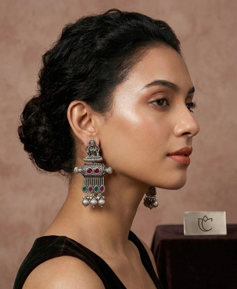 Silver Temple Jewellery Touch Earrings