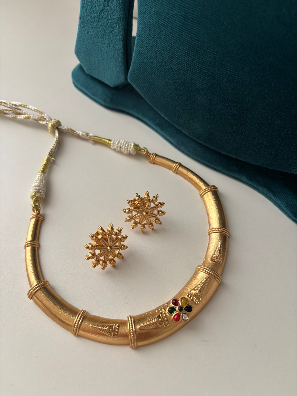 Premium Brass Hasli With Studs (Multi)