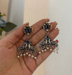 Peacock German Silver Earrings