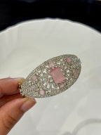 Pastel Pink American Diamond Openable Bracelet