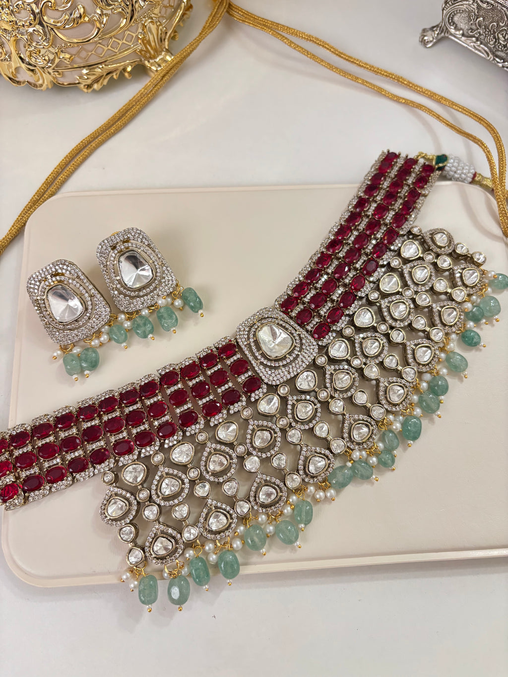 Premium Princess Heavy Look Necklace With Earrings