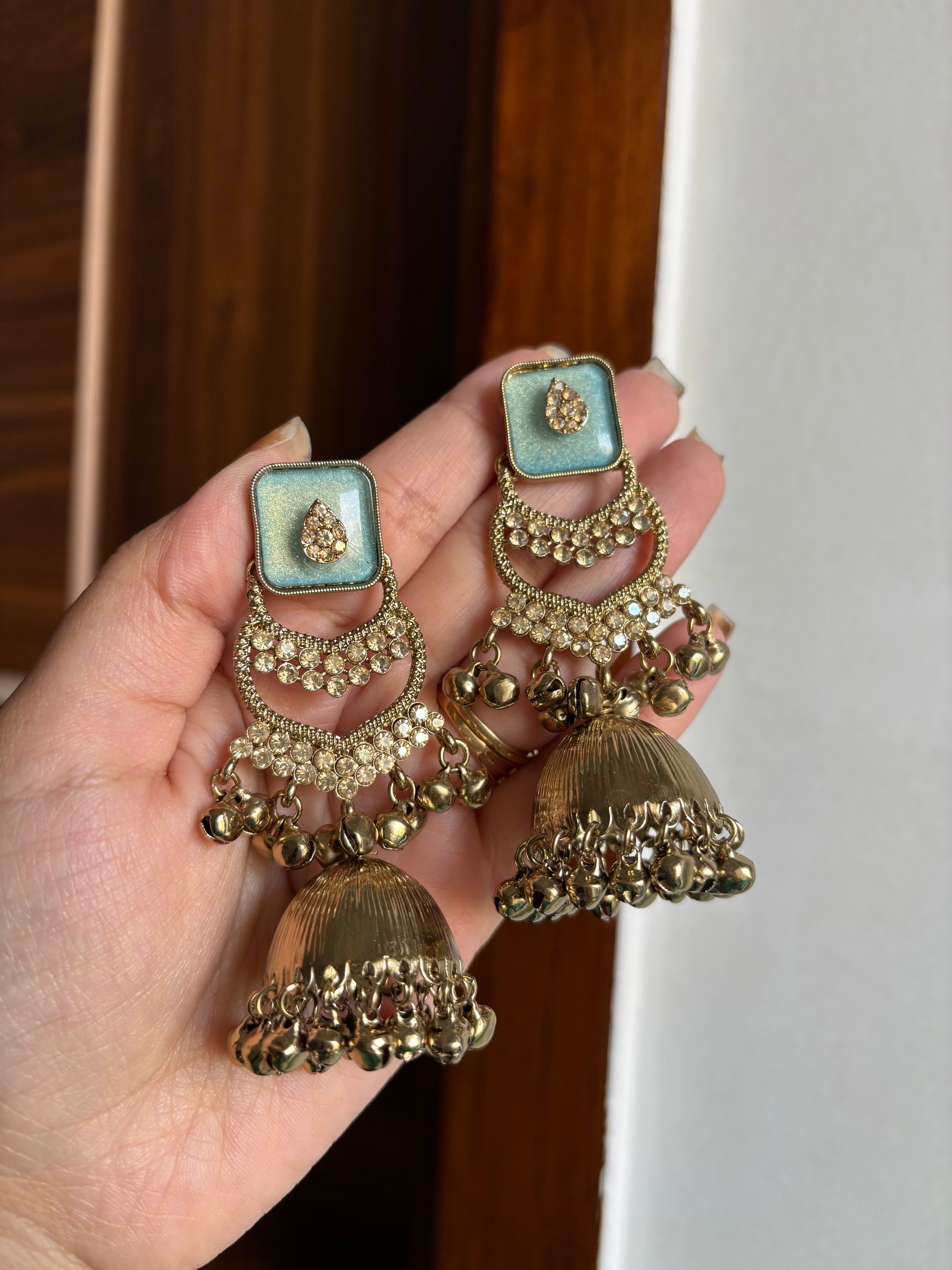 Reena Aqua Kashmiri Earrings
