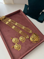 Punjabi Style Long Jadau Haar With Mang Tikka & Earrings