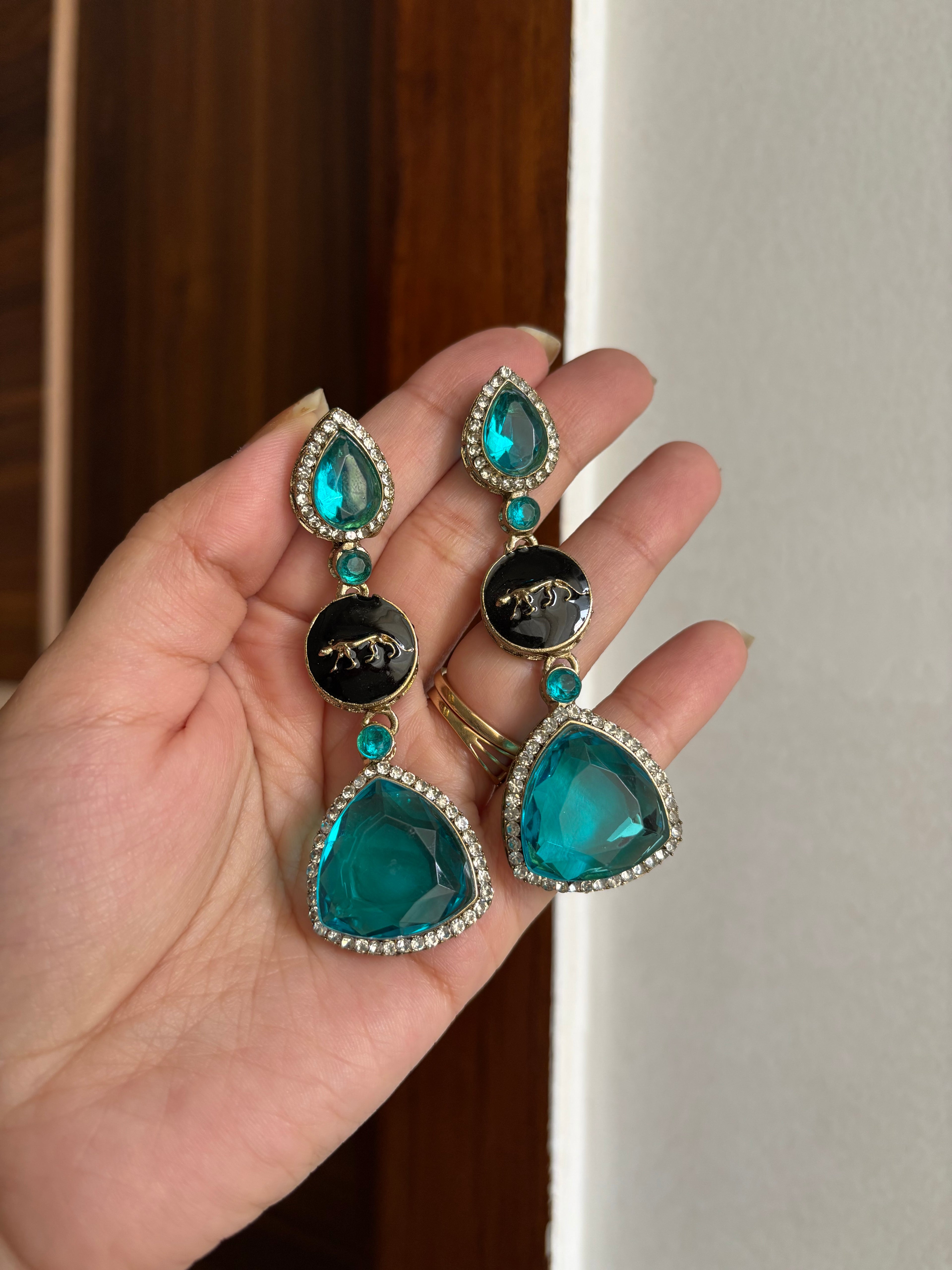 Blue Crystal Sabya Earrings