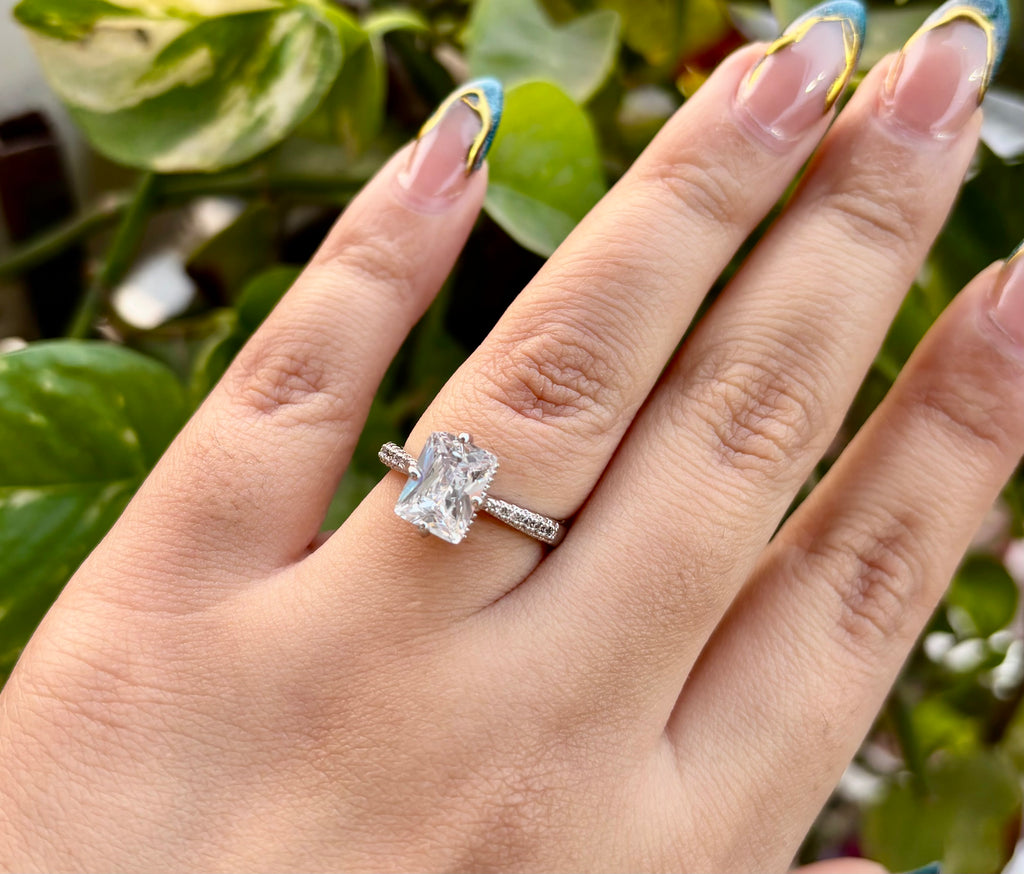 The Square Solitaire Adjustable Ring
