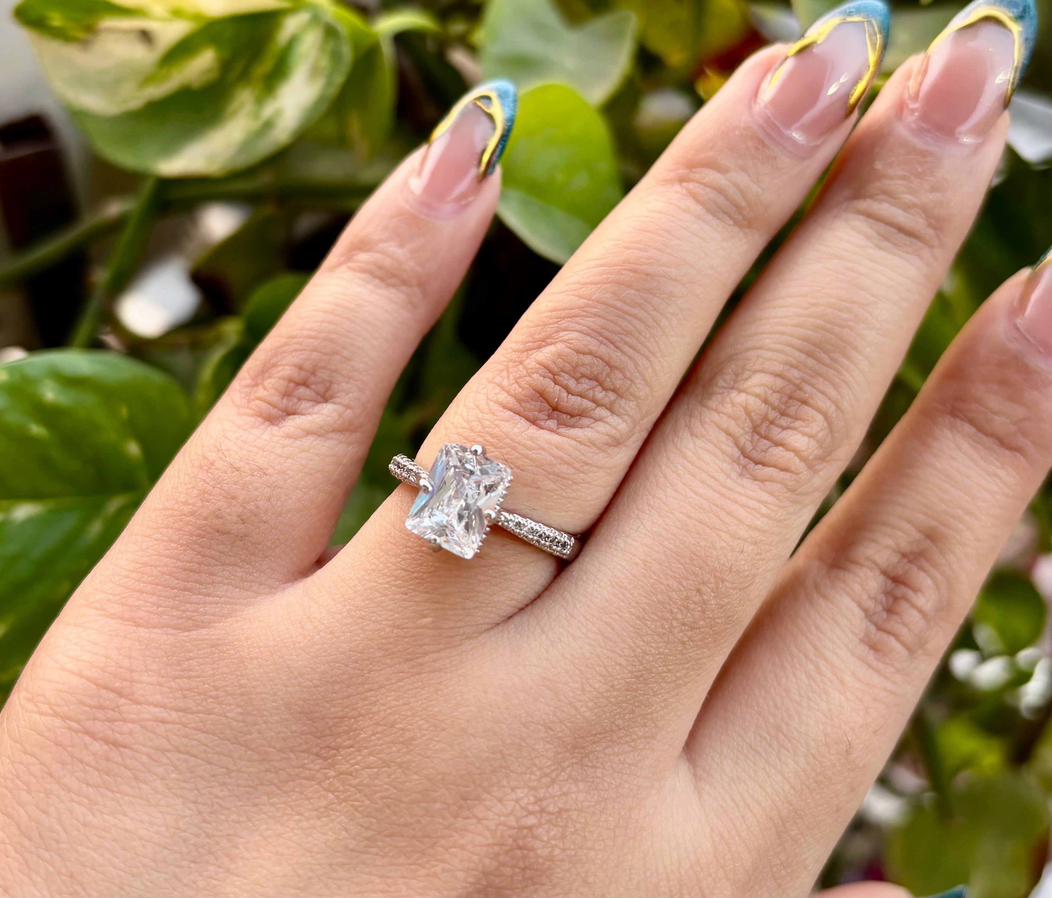 The Square Solitaire Adjustable Ring