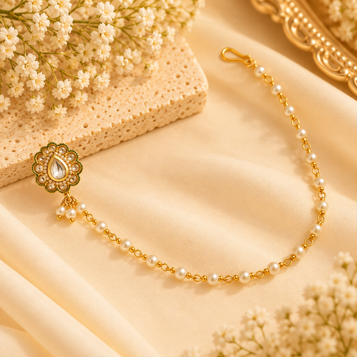 Shruti Press On Nose Pin With Side Layer