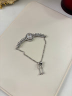 Oval American Diamond Adjustable Bracelet