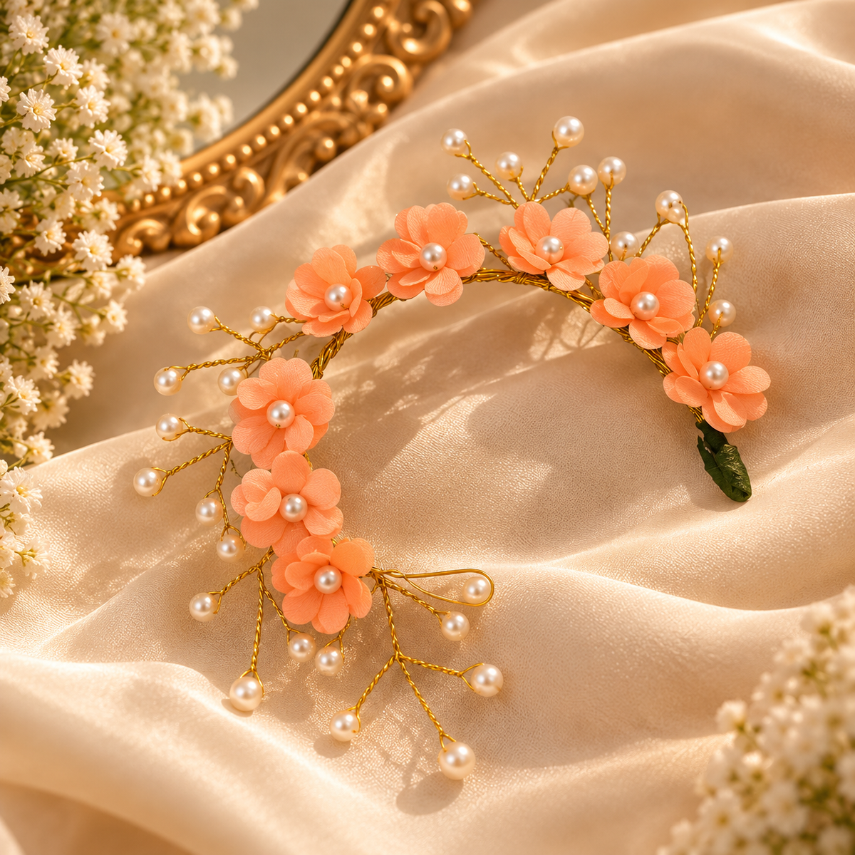 Peach Flower Hair Accessorie