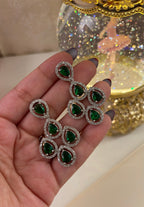 Malta Emerald American Diamond Earrings
