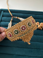 Premium Gold Look Like Heavy Look Choker Set With Jhumkas Design-2