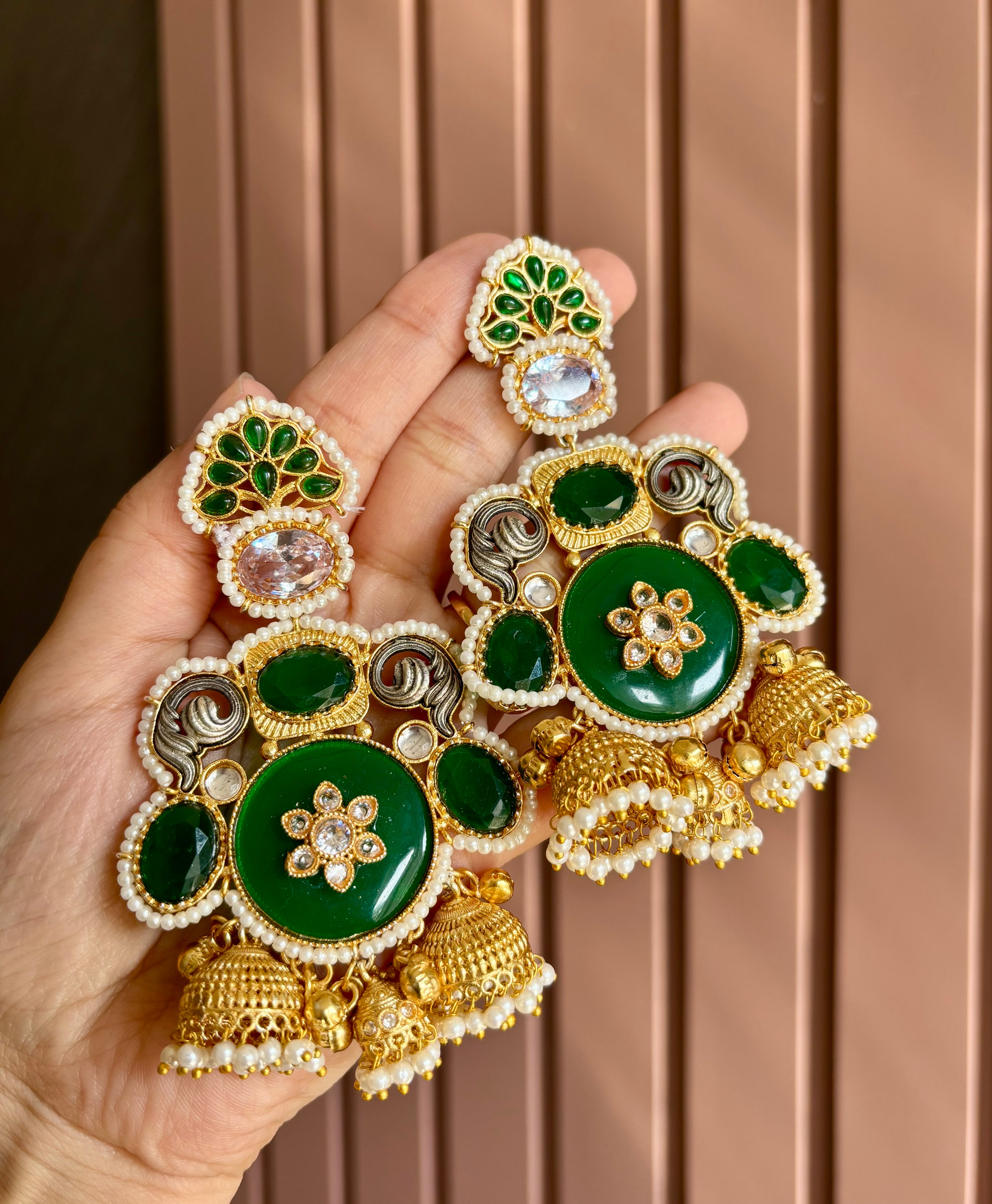 Barkha Green Touch Kashmiri Earrings