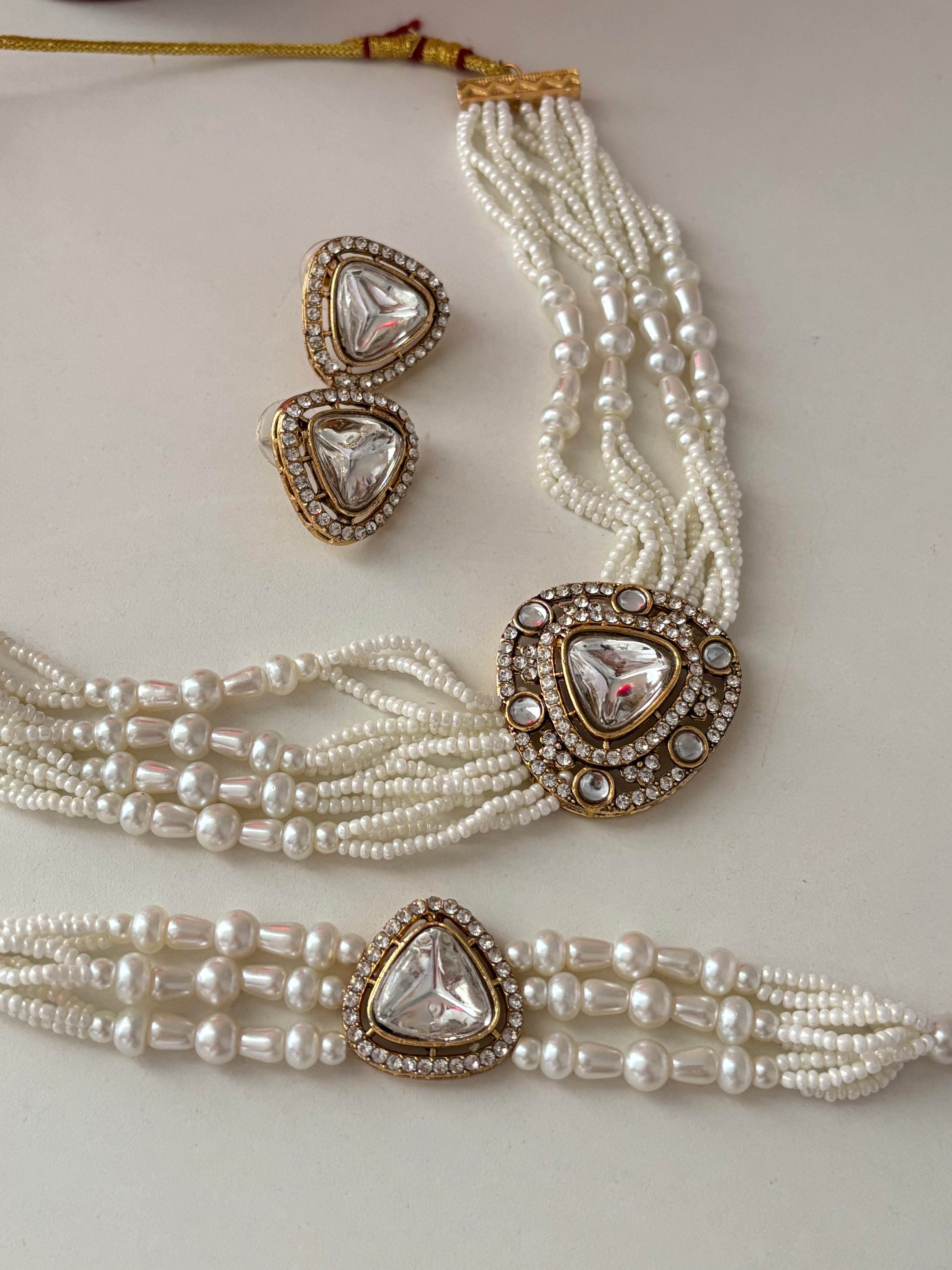 Premium Choker Set With Studs & Adjustable Bracelet