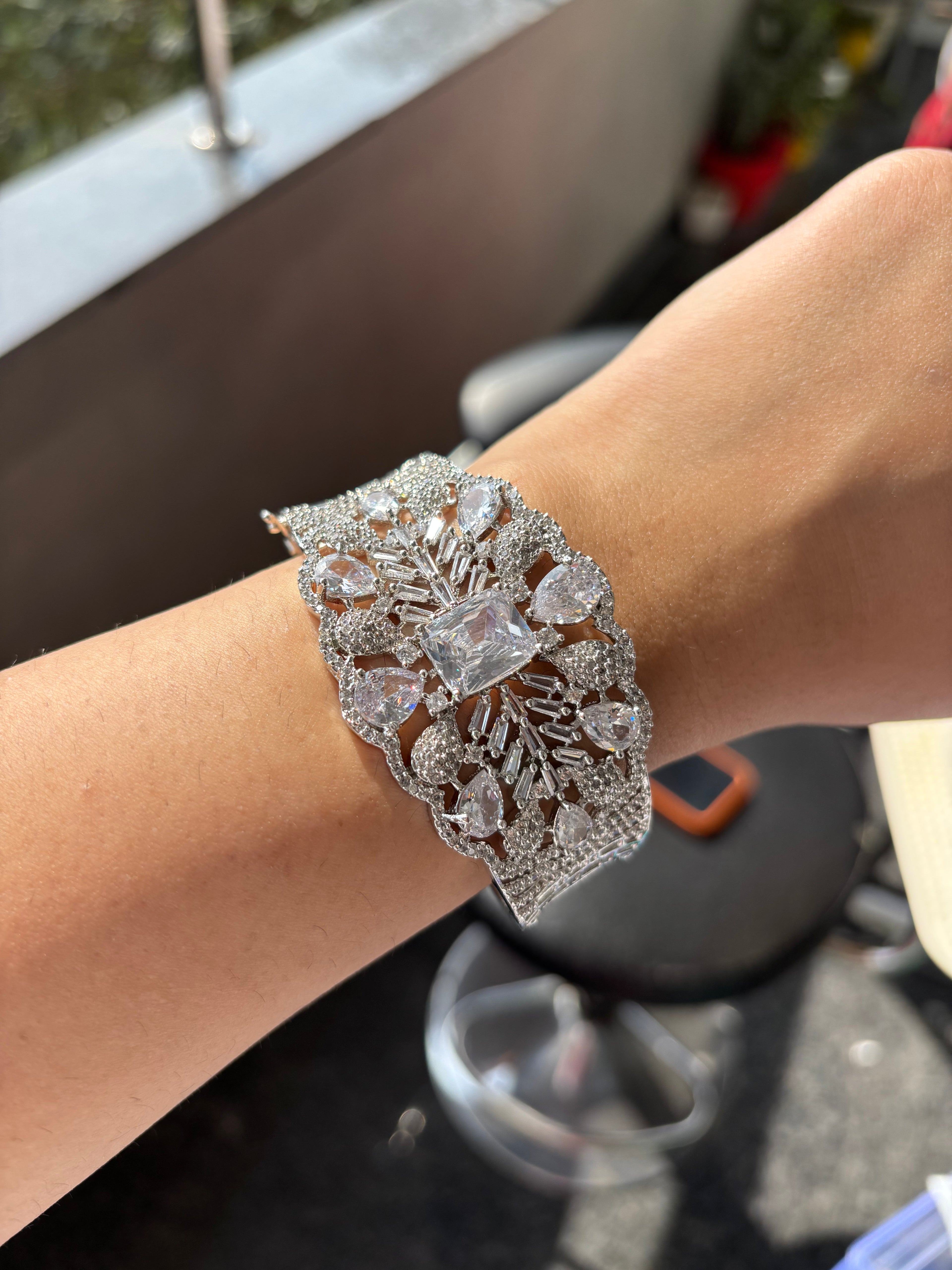 Maria American Diamond Openable Bracelet ( Full Diamond Touch )