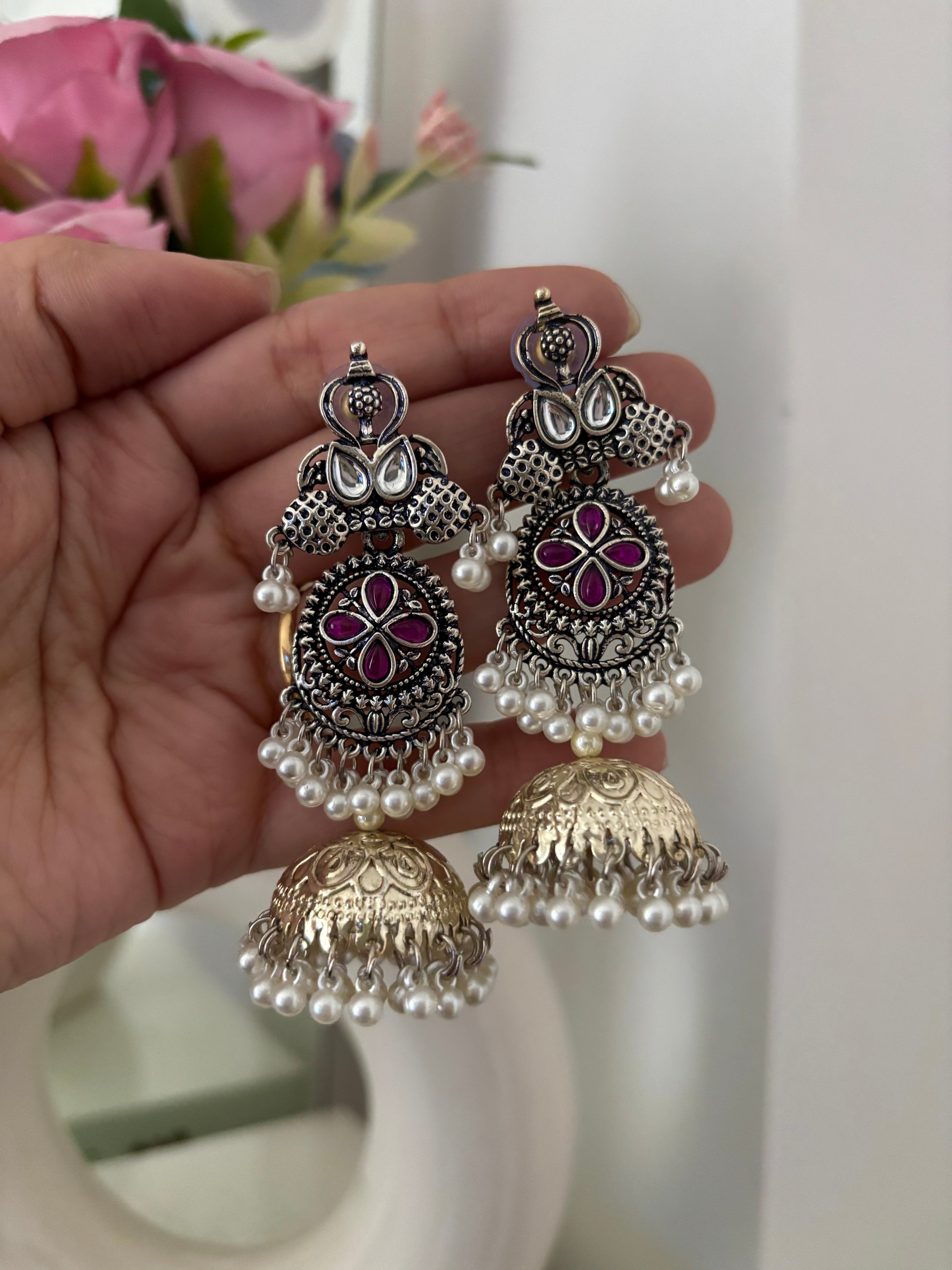 Double Tone Kashmiri Jhumkas