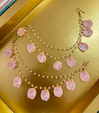 Pink Rose Petal Earrings