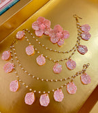 Pink Rose Petal Earrings