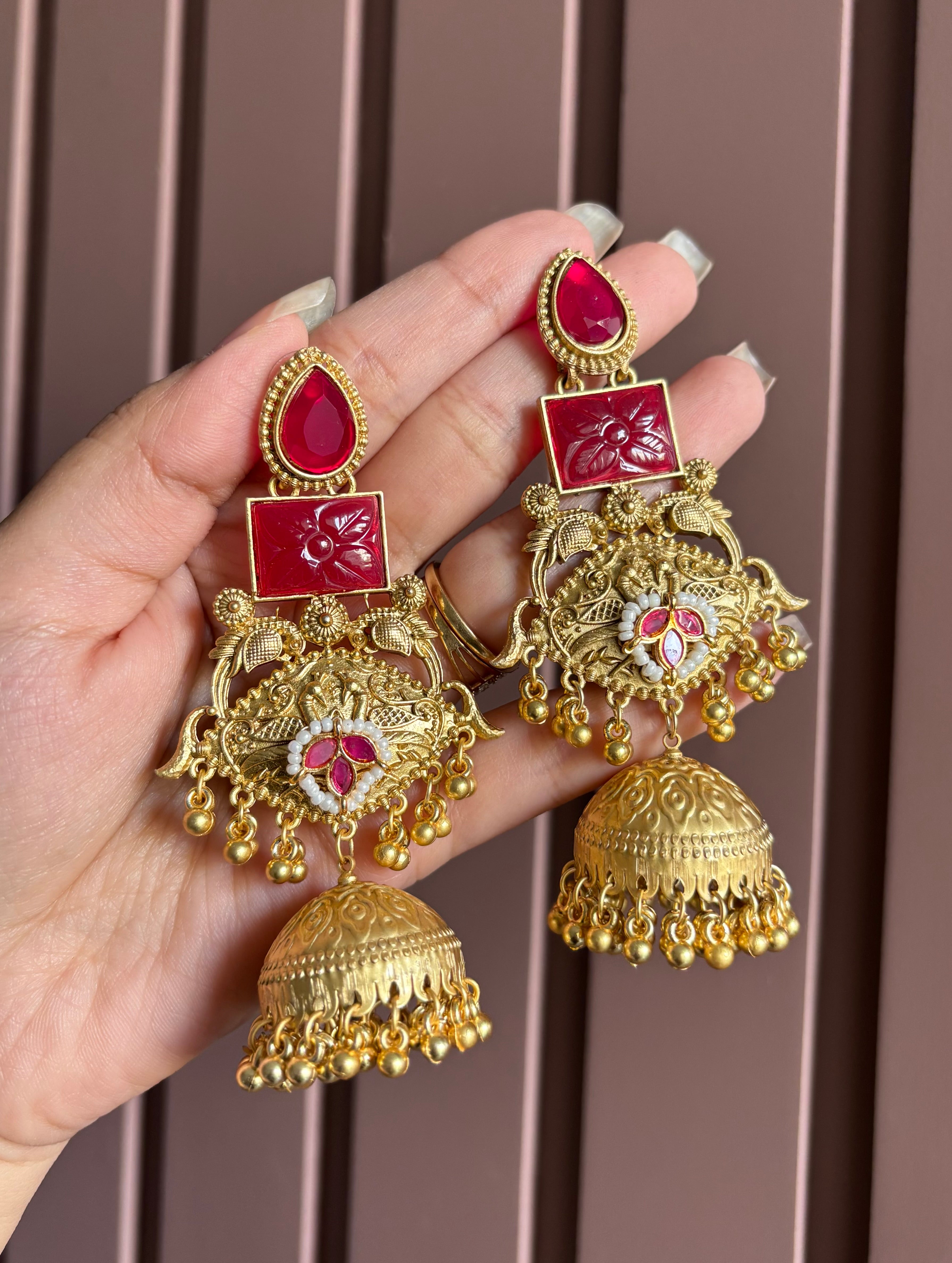 Ruby Kashmiri Earrings