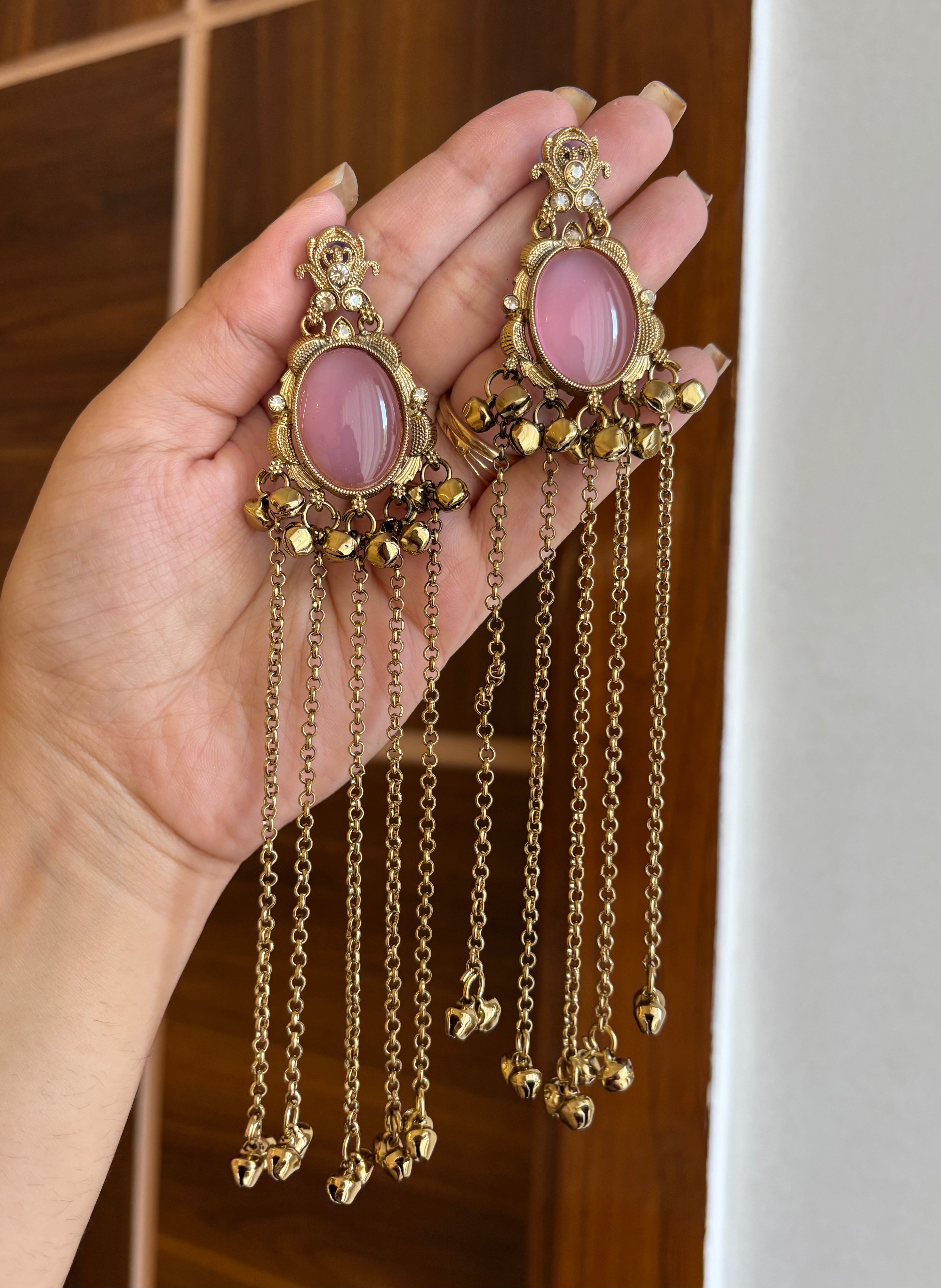 Meenakshi Baby Pink Earrings